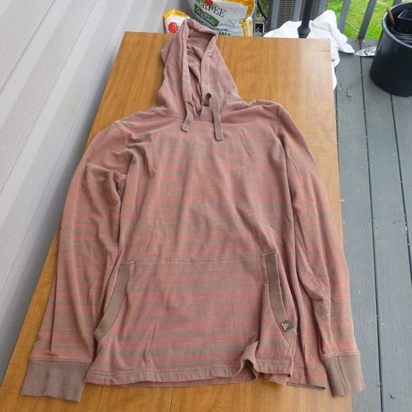 PraNa Striped Hoodie M Breathe pull over big pocket - Picture 3 of 9